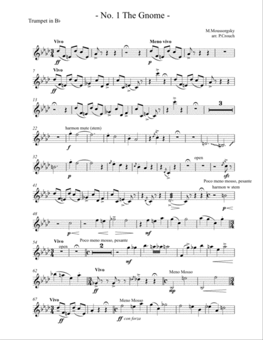Pictures at an Exhibition for Trumpet and Piano Trumpet Solo scores gallery preview page 2