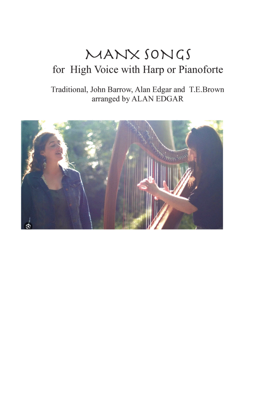MANX SONGS: HIGH VOICE with HARP [or pianoforte Harp scores gallery preview page 1