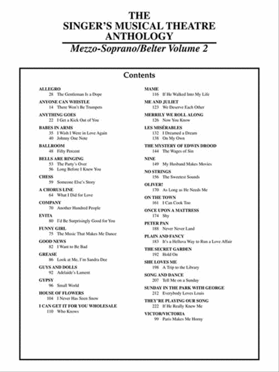 The Singer's Musical Theatre Anthology – Volume 2, Revised Mezzo-Soprano Voice scores gallery preview page 4
