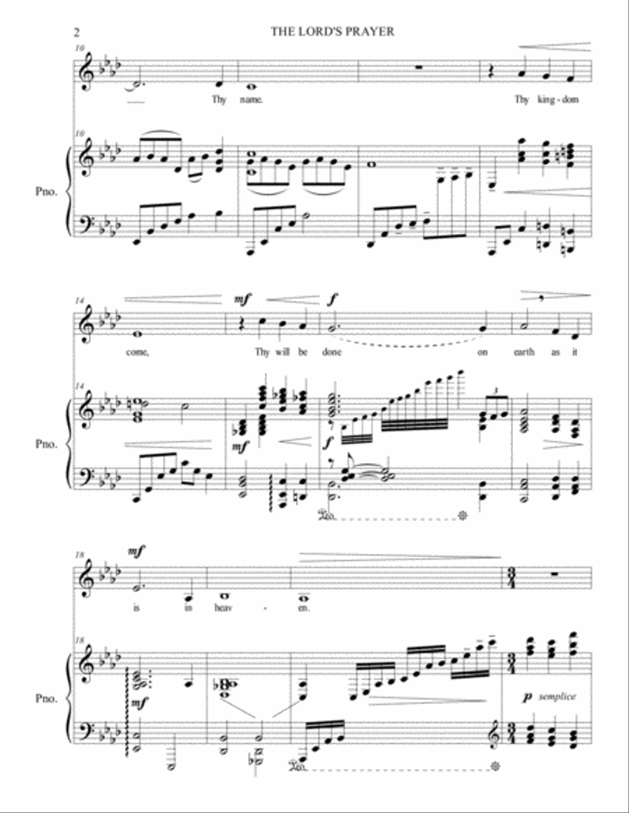 The Lord's Prayer The Lord's Prayer Low Voice scores gallery preview page 2