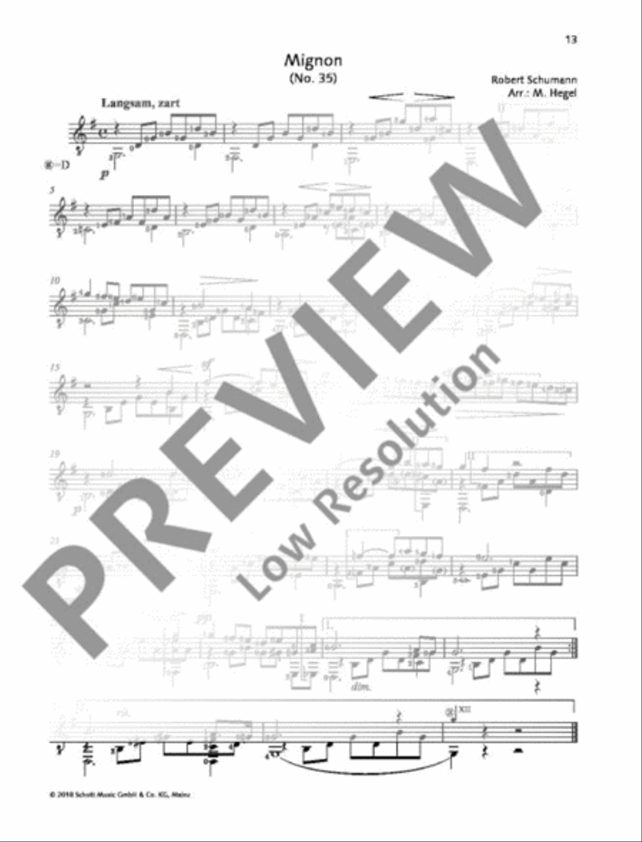 Schumann for Guitar Classical Guitar scores gallery preview page 14