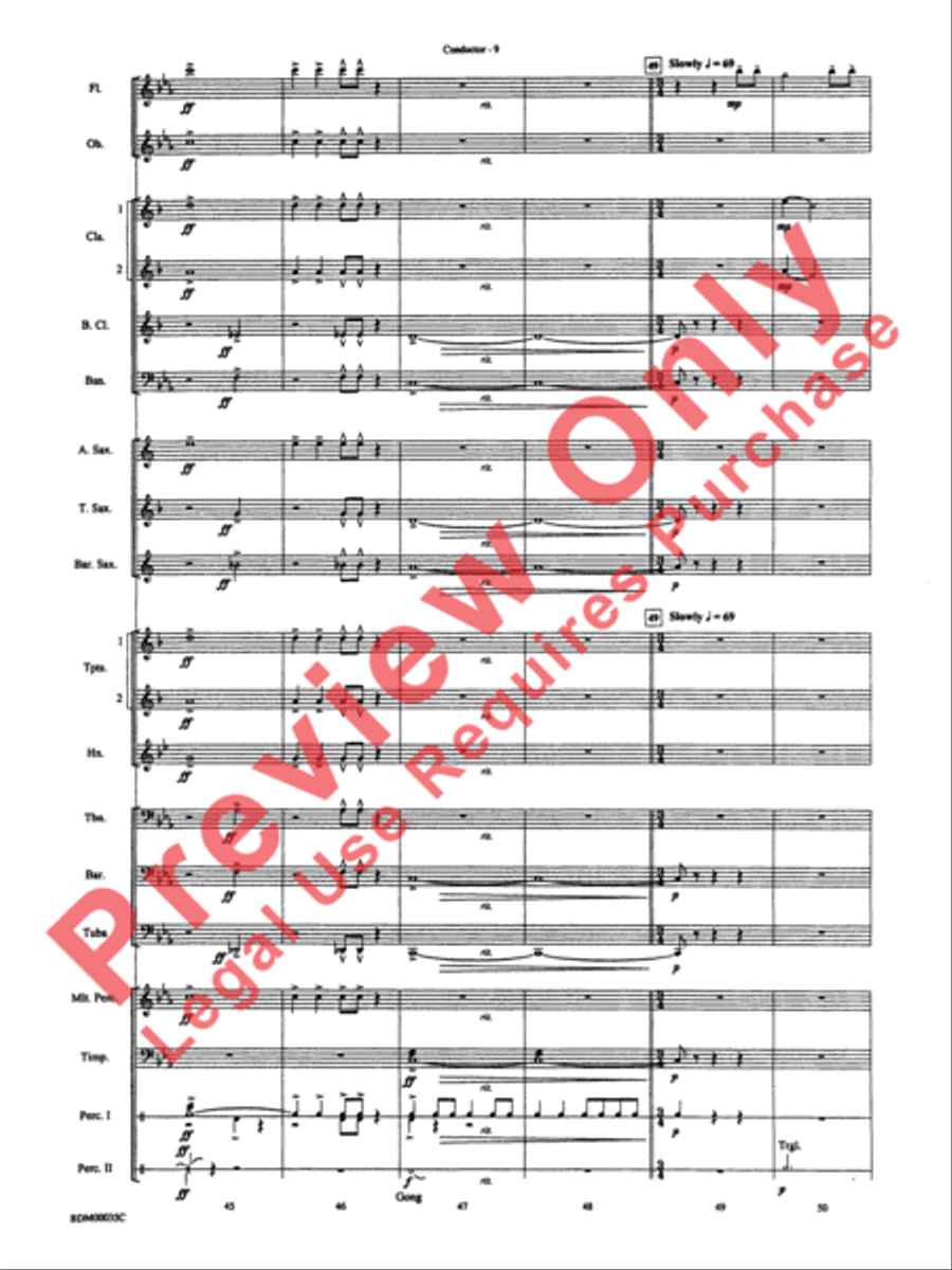 Tribal War Chant Concert Band scores gallery preview page 12