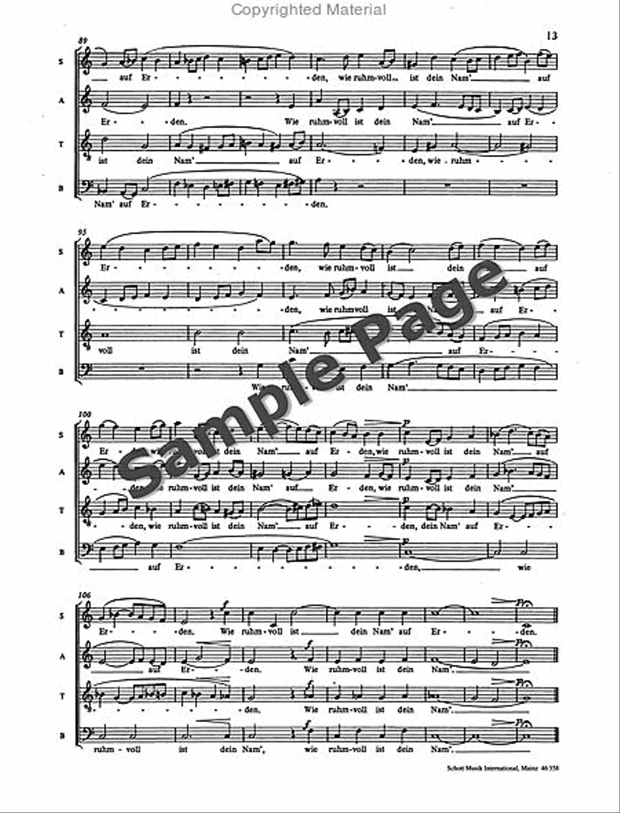 Psalm 8, Op. 85/1 4-Part scores gallery preview page 14