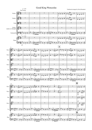 Good King Wenceslas (Jazzy Style!) for String Quartet