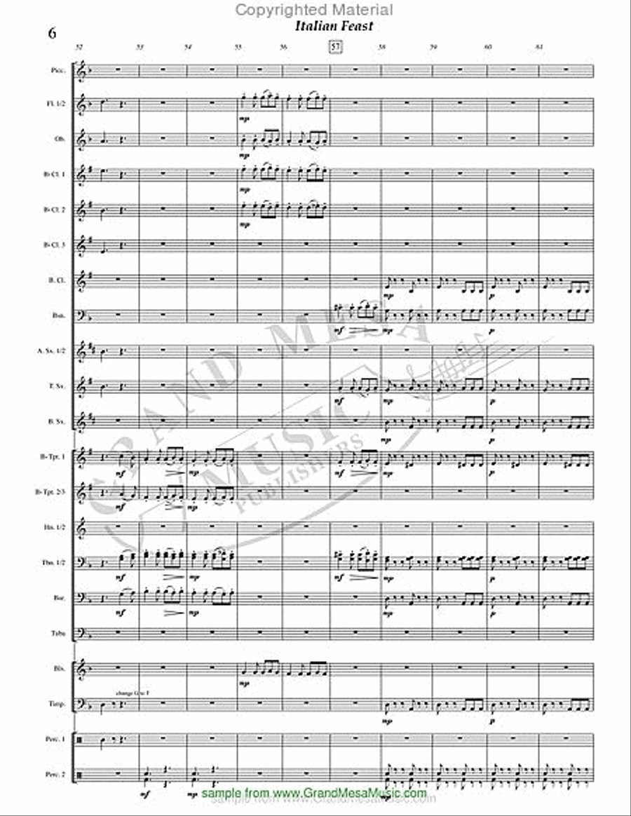 Italian Feast Concert Band scores gallery preview page 7