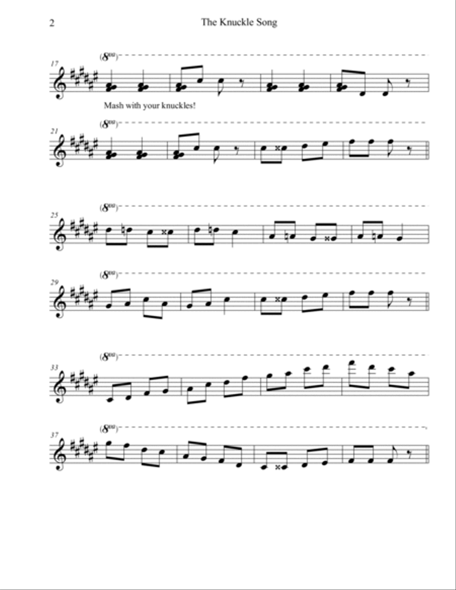 The Knuckle Song (Circus Music) Duet Easy Piano scores gallery preview page 2