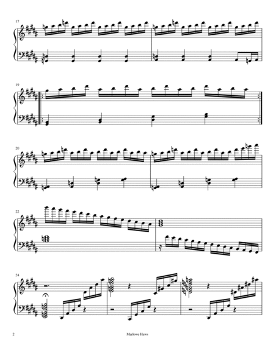 Restless Moonbeams Piano Solo scores gallery preview page 2