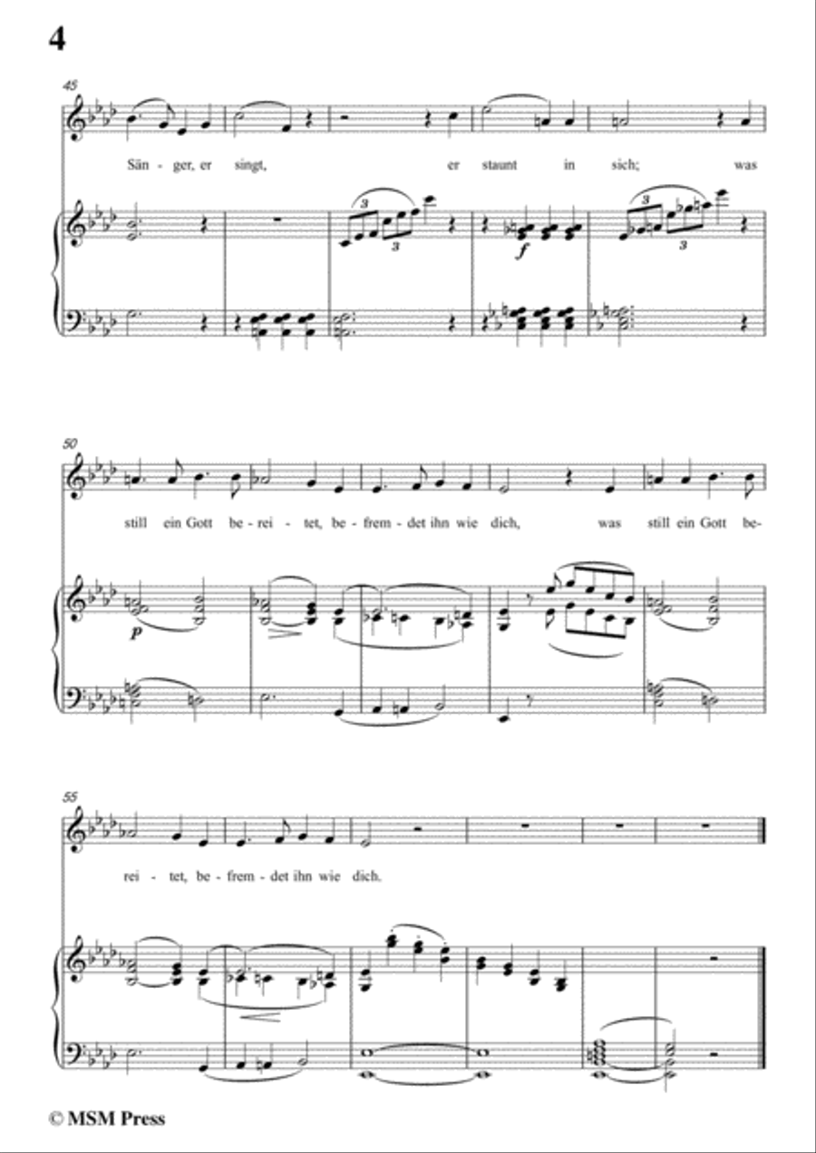 Schubert-Geheimniss(Mayrhofer),in A flat Major,for Voice&Piano Voice scores gallery preview page 6