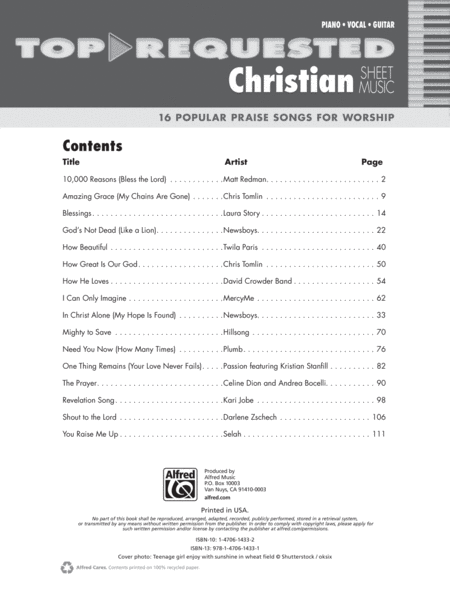 Top-Requested Christian Sheet Music