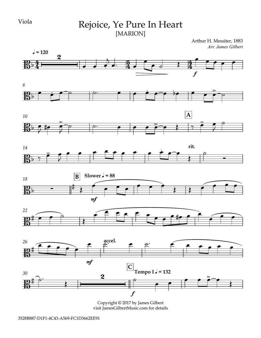 Rejoice, Ye Pure In Heart Rejoice, Ye Pure In Heart String Quartet scores gallery preview page 4