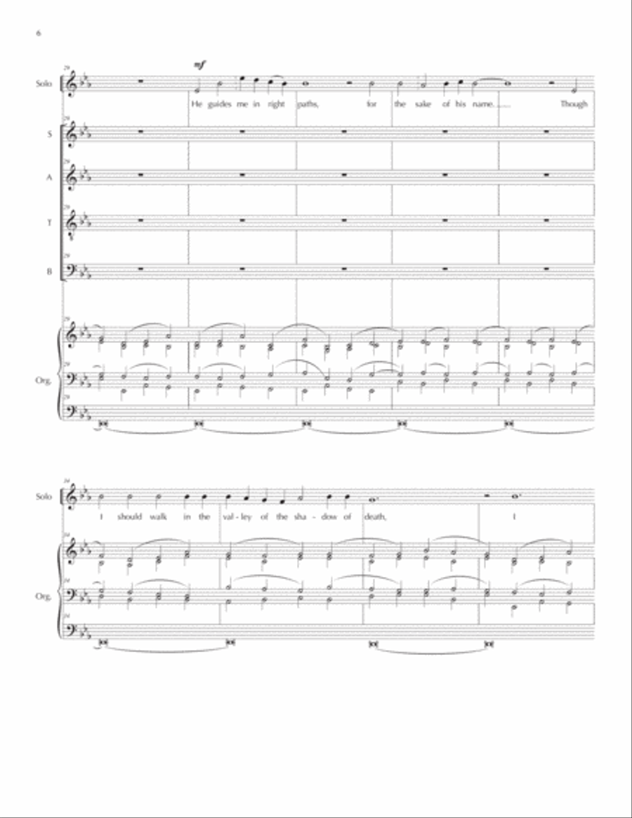 I Am the Good Shepherd (version for solo voice, SATB, organ) 4-Part scores gallery preview page 6