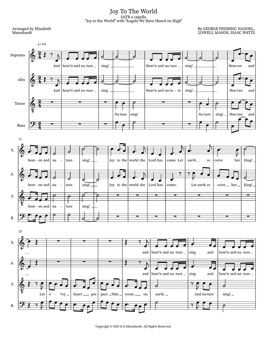 Joy To The World 4-Part scores gallery preview page 1