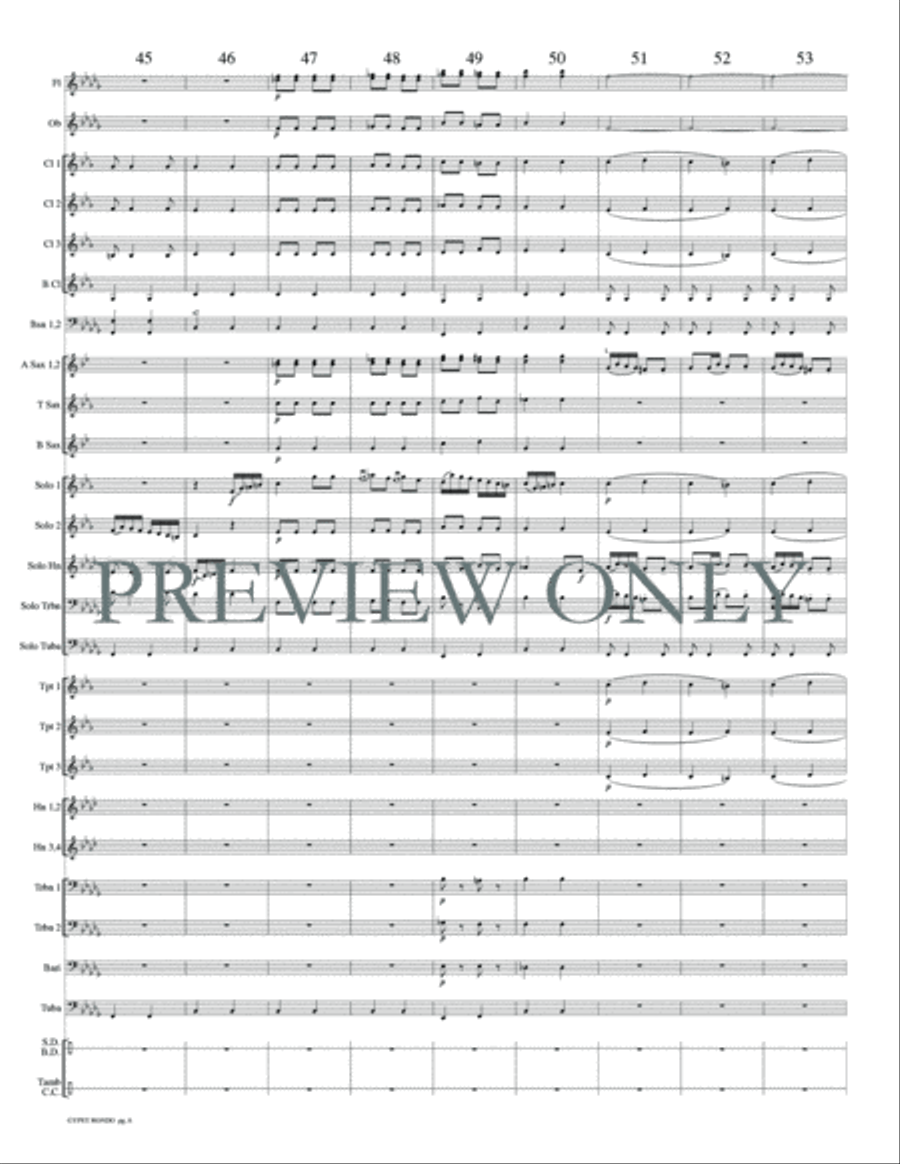 Gypsy Rondo Concert Band scores gallery preview page 9