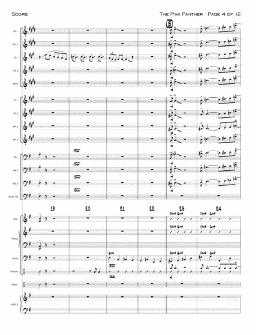 The Pink Panther from THE PINK PANTHER Jazz Ensemble scores gallery preview page 4