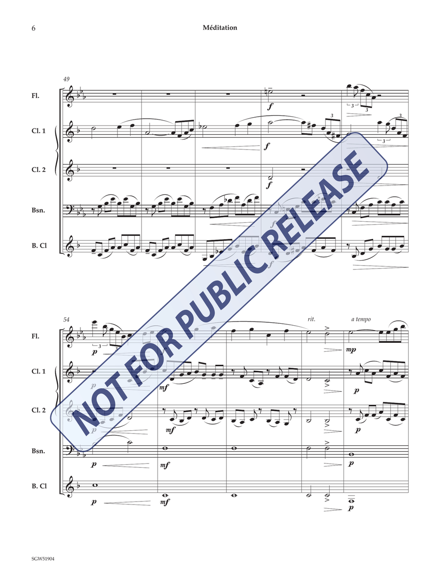 Meditation Meditation Woodwind Quintet scores gallery preview page 7