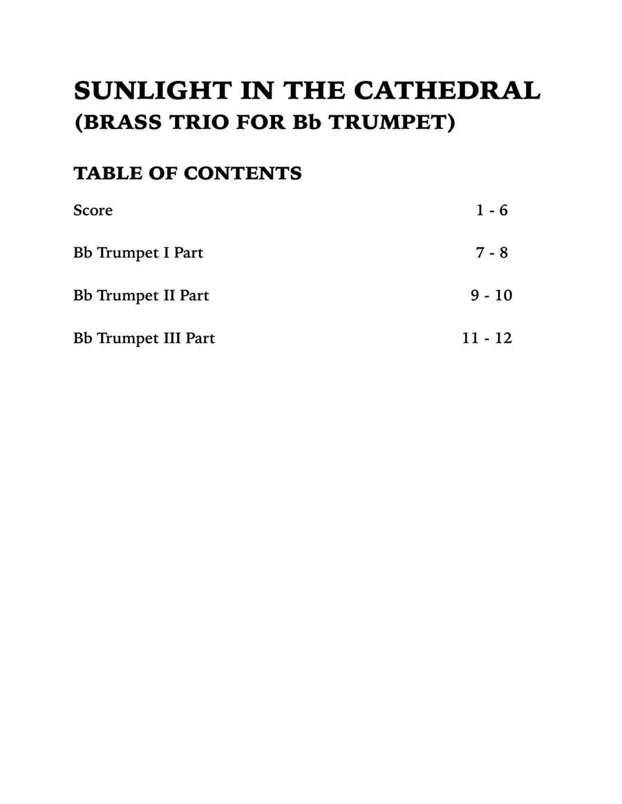 Sunlight in the Cathedral (Mountain Prelude): Trumpet Trio Trumpet Trio scores gallery preview page 4