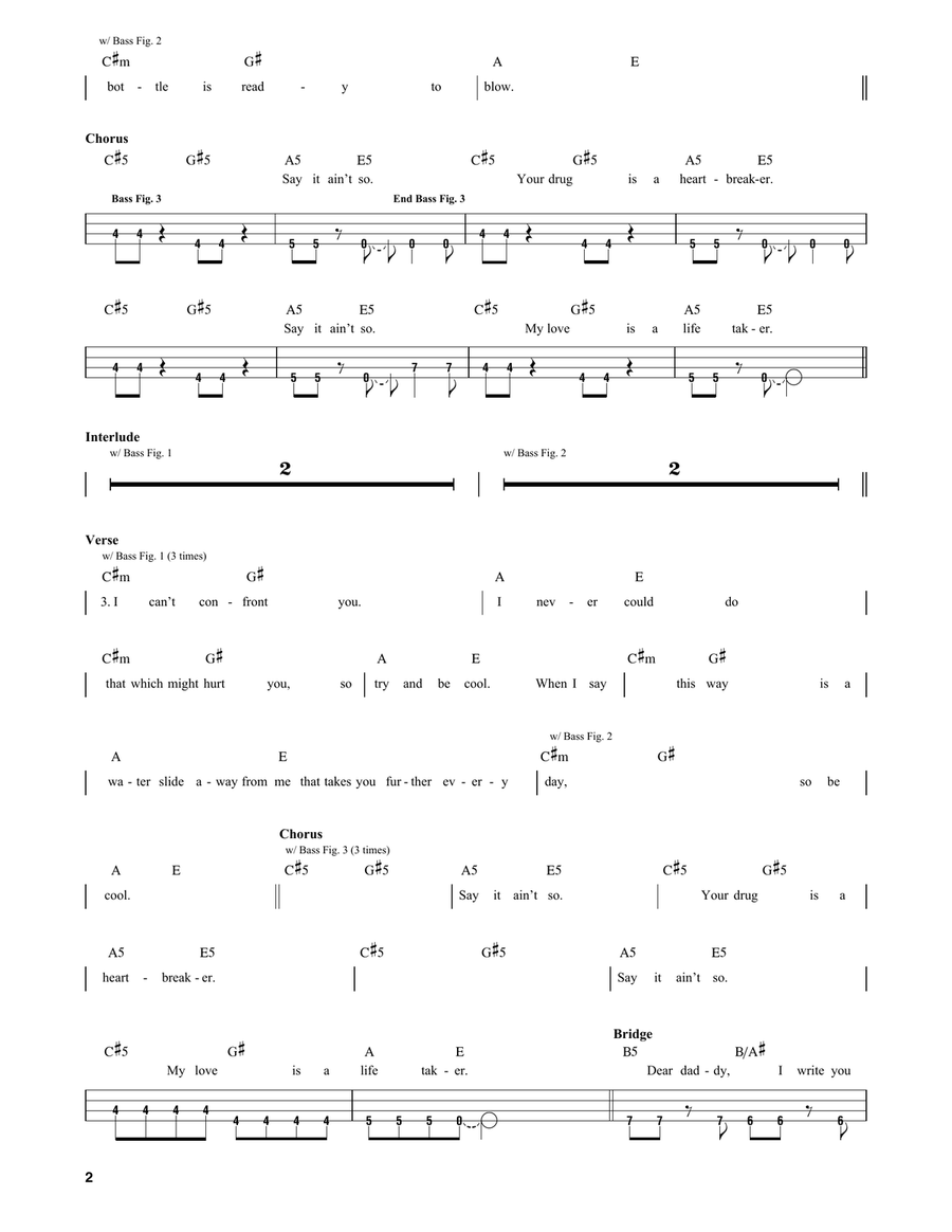 Say It Ain't So Bass Guitar scores gallery preview page 2