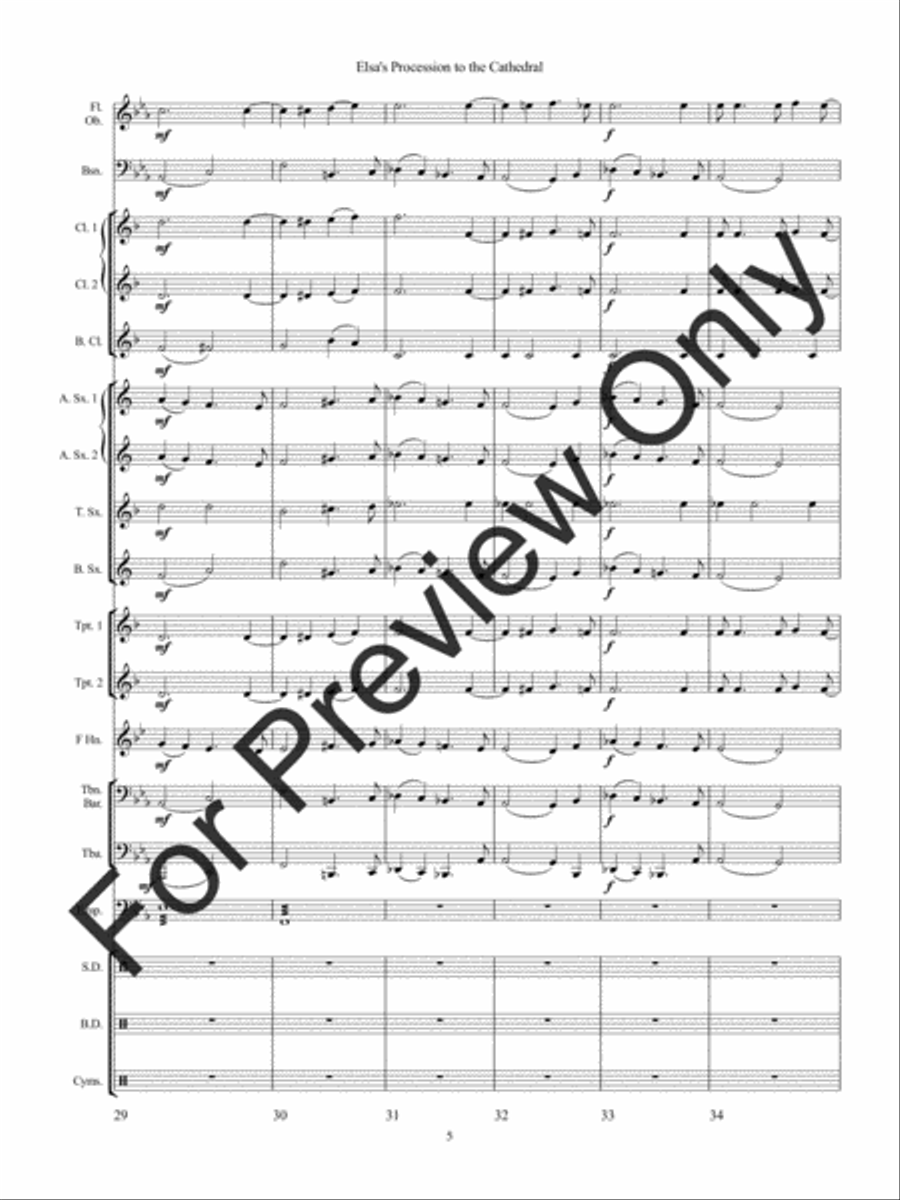 Elsas Procession to the Cathedral (Score) Concert Band scores gallery preview page 9
