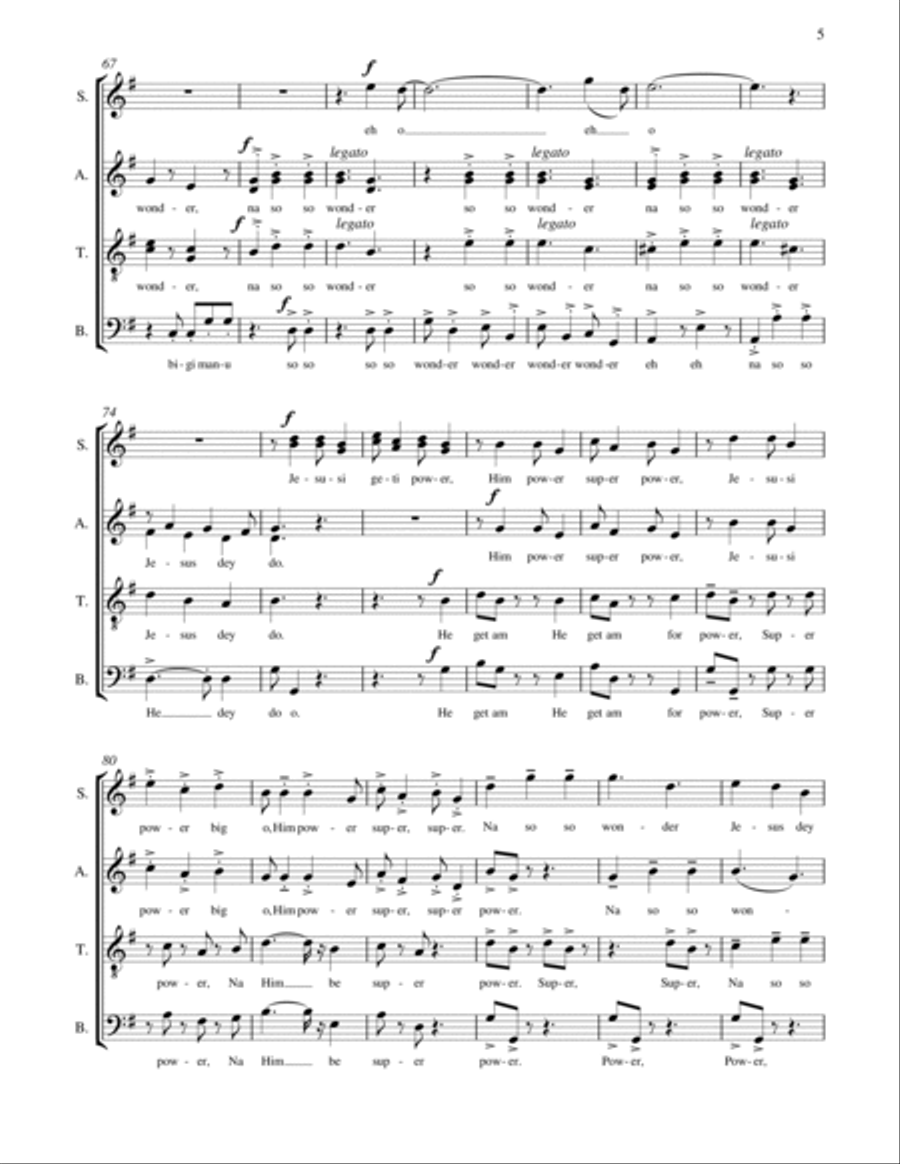 JESUS NA BIGI MAN Piano, Vocal, Guitar scores gallery preview page 5