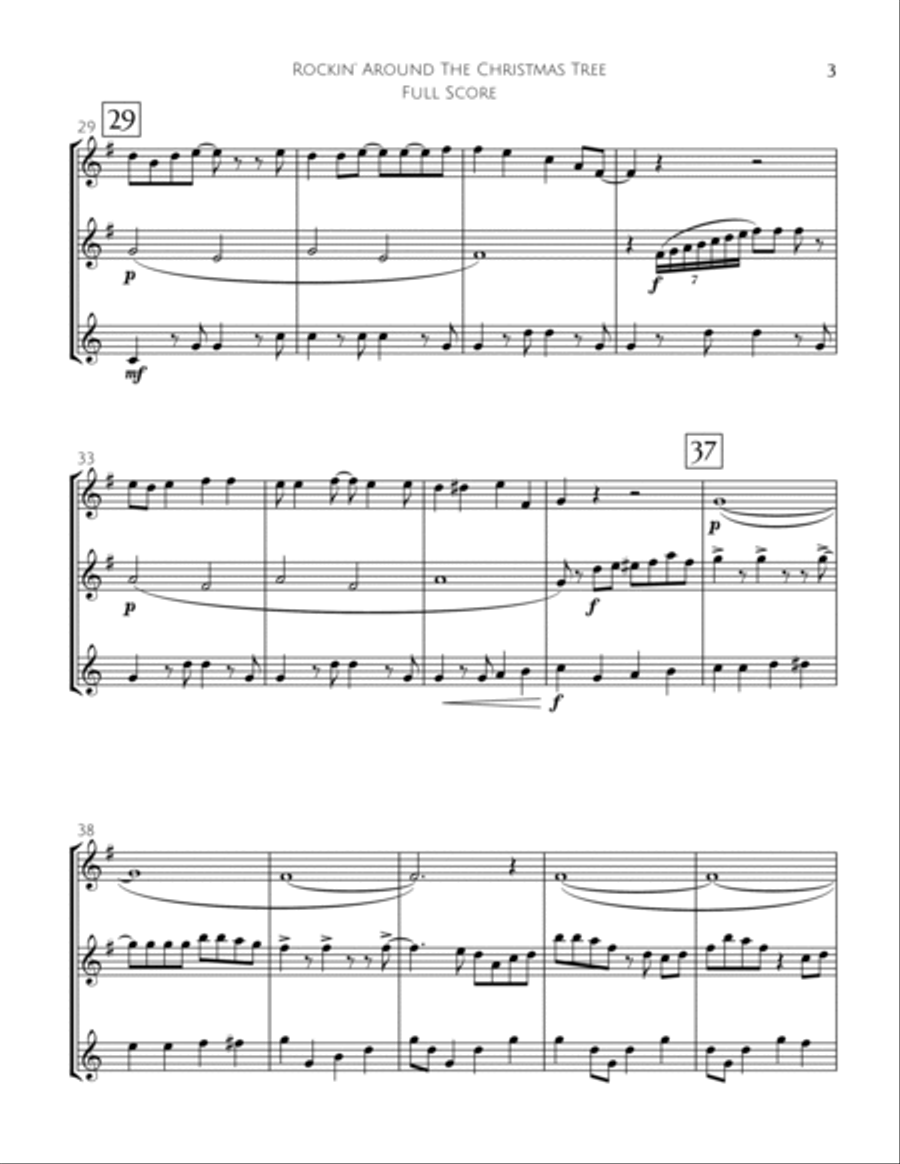 Rockin' Around The Christmas Tree Woodwind Trio scores gallery preview page 4