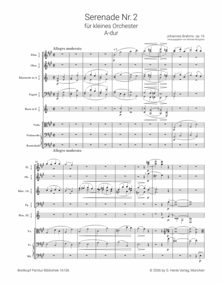 Serenade No. 2 in A major Op. 16