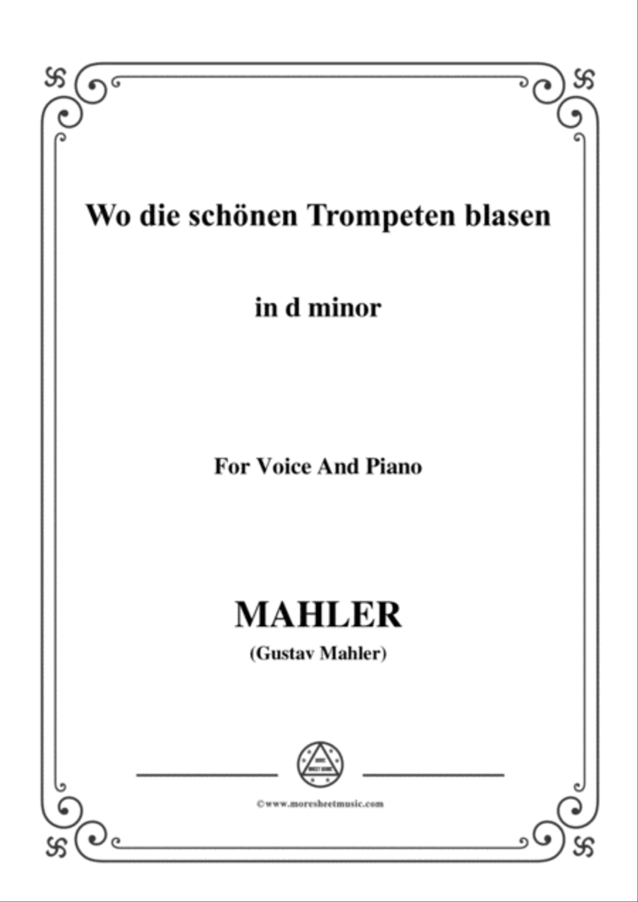 Mahler-Wo die schönen Trompeten blasen in d minor,for Voice and Piano Voice Solo scores gallery preview page 1