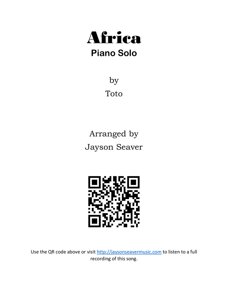 Africa Africa Piano Solo scores gallery preview page 1