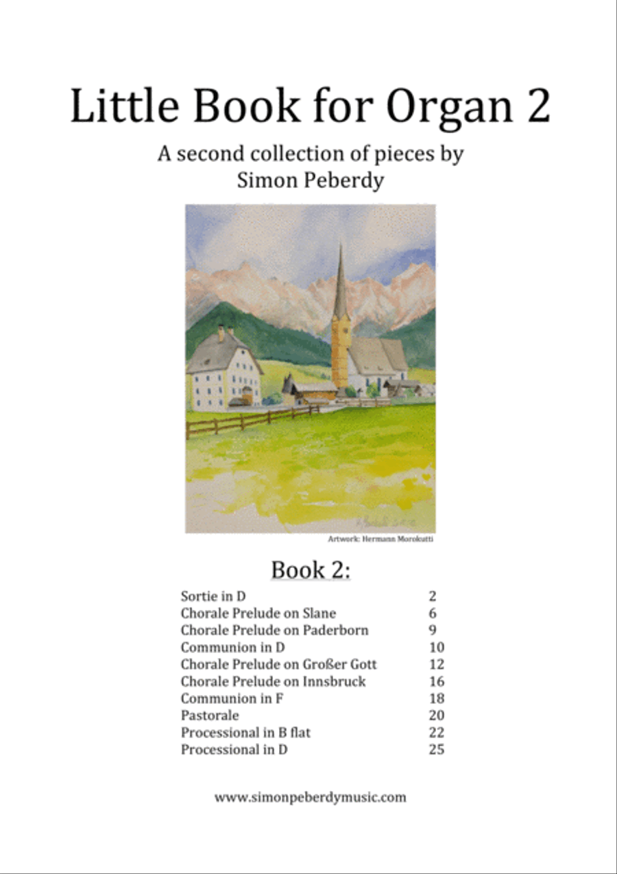 Little Book for Organ (Book 2), a second collection of pieces by Simon Peberdy Organ Solo scores gallery preview page 3