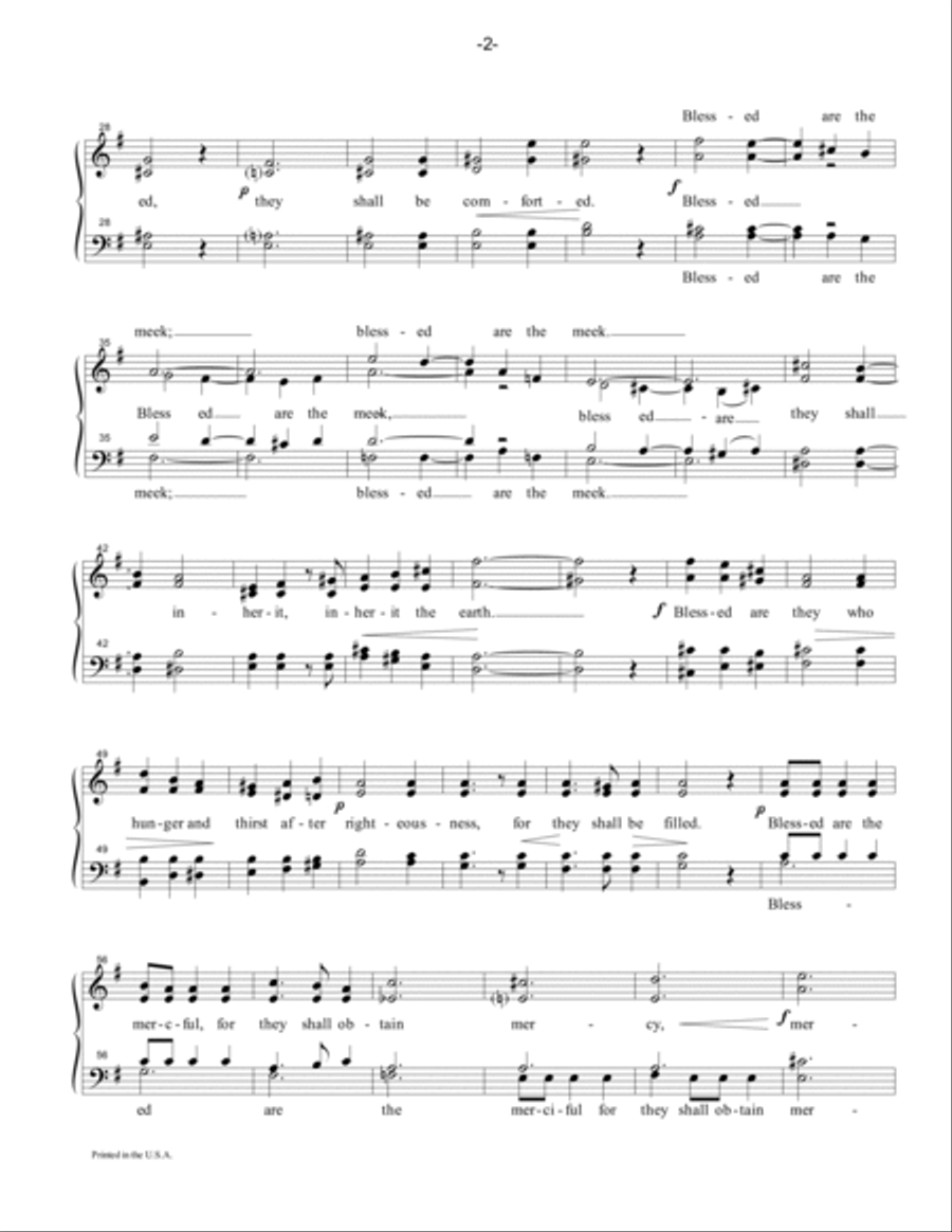 The Beatitudes Chorale 4-Part scores gallery preview page 2