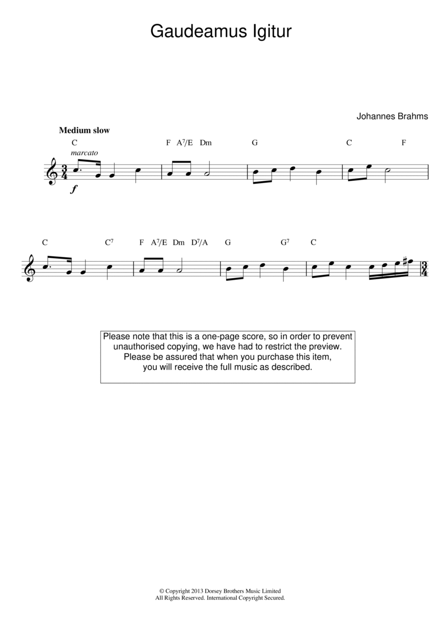 Gaudeamus Igitur Gaudeamus Igitur Piano scores gallery preview page 1