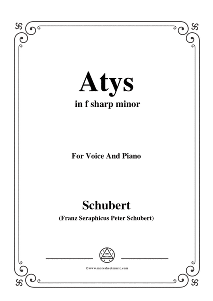Schubert-Atys,in f sharp minor,for Voice and Piano image number null