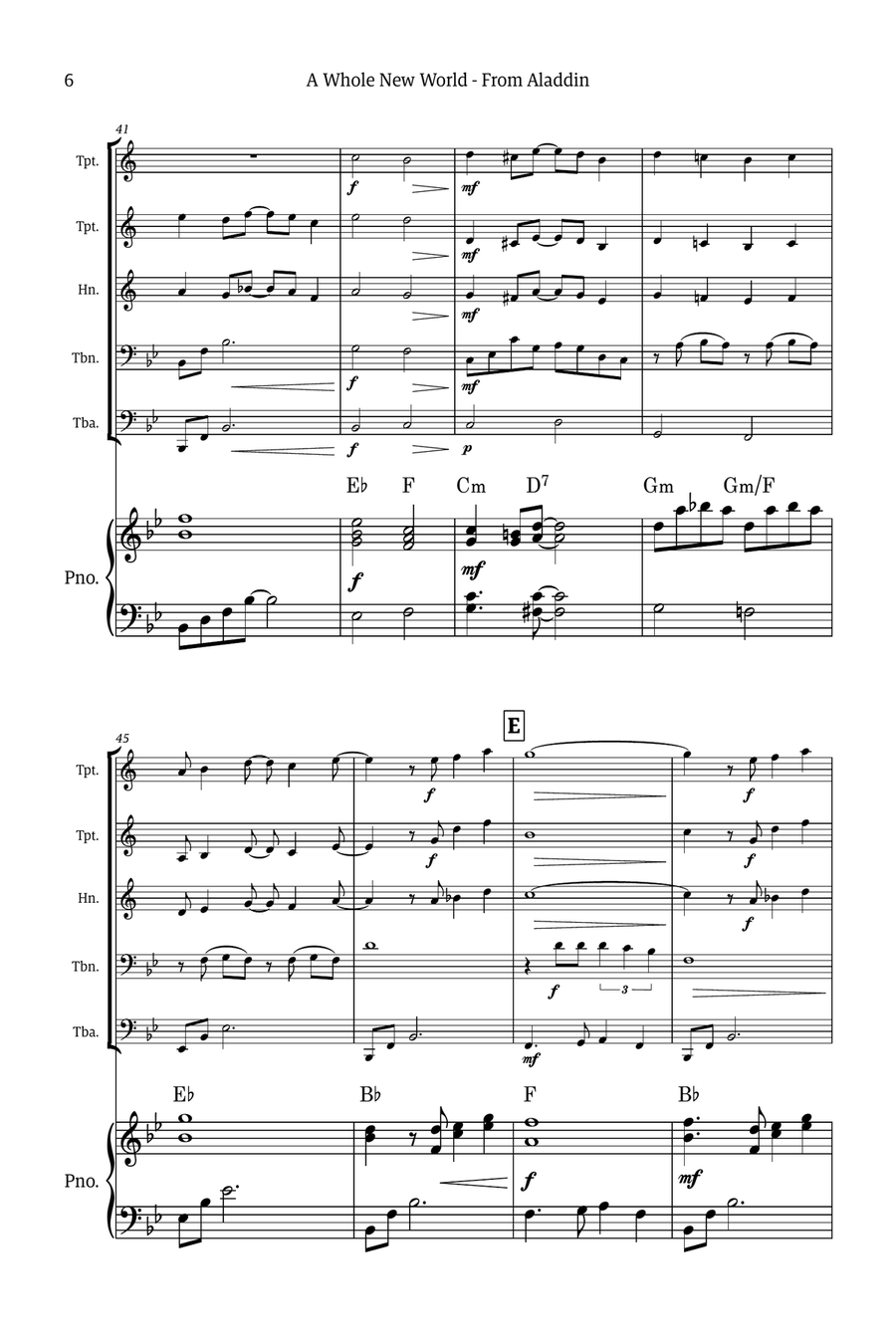 A Whole New World Small Ensemble scores gallery preview page 6