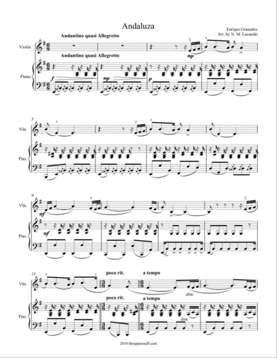 Andaluza Violin Solo scores gallery preview page 3