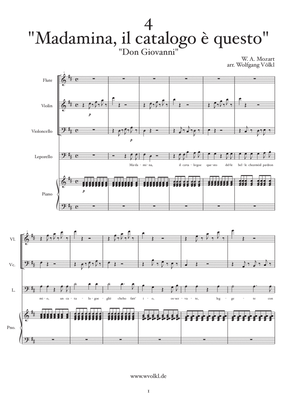 "Madamina, il catalogo è questo" (first part) - "Don Giovanni", Mozart - arr. for flute, violin, ce