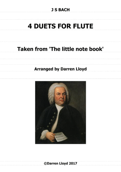 Flute duets - 4 duets from J S Bach's 'Little notebook'. image number null