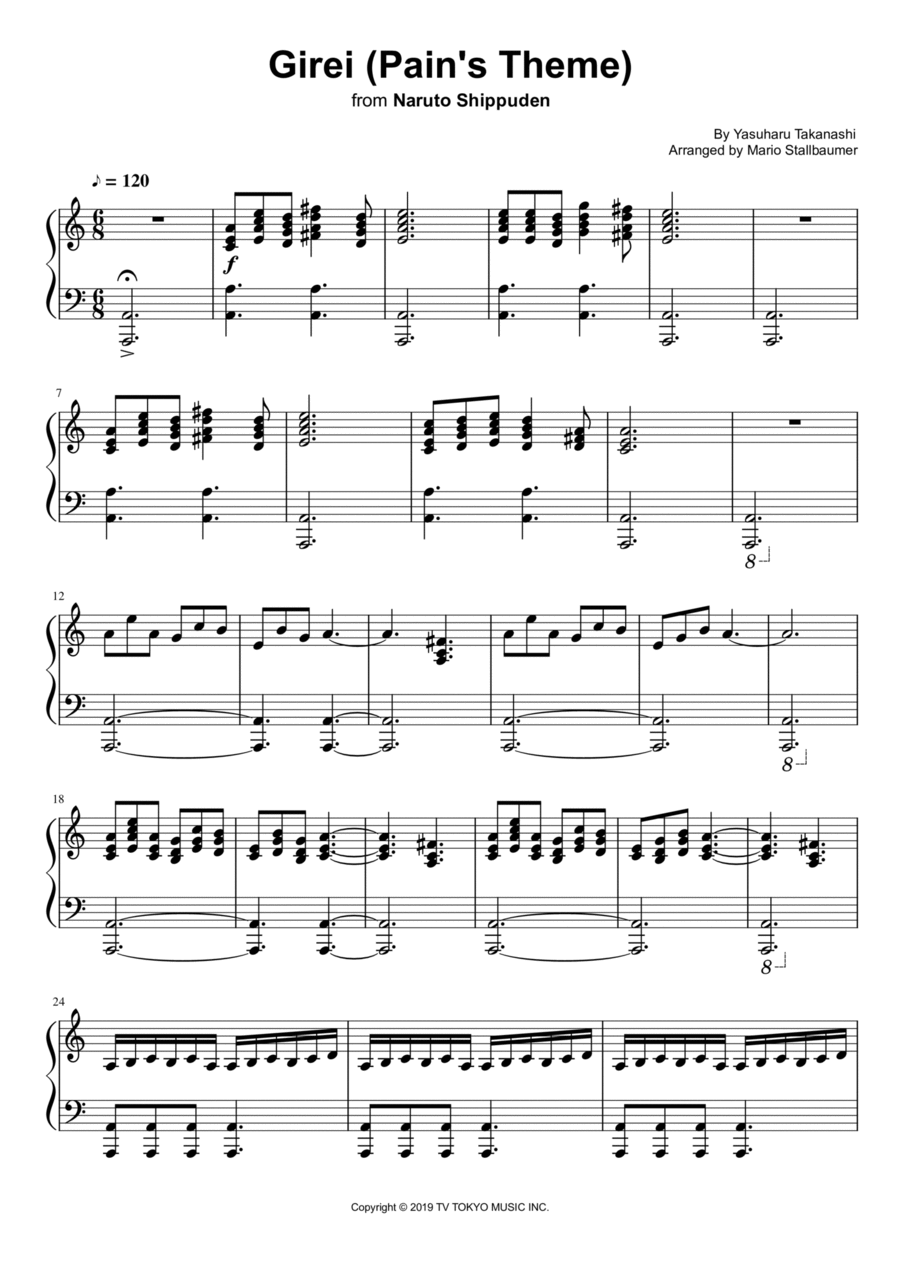 Girei Piano Solo scores gallery preview page 1