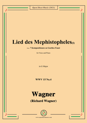 Book cover for Wagner-Lied des Mephistopheles(I),in G Major,for Voice and Piano