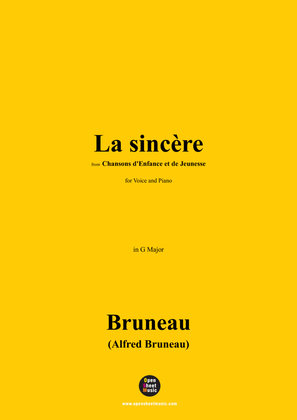 Book cover for Alfred Bruneau-La sincère,in G Major