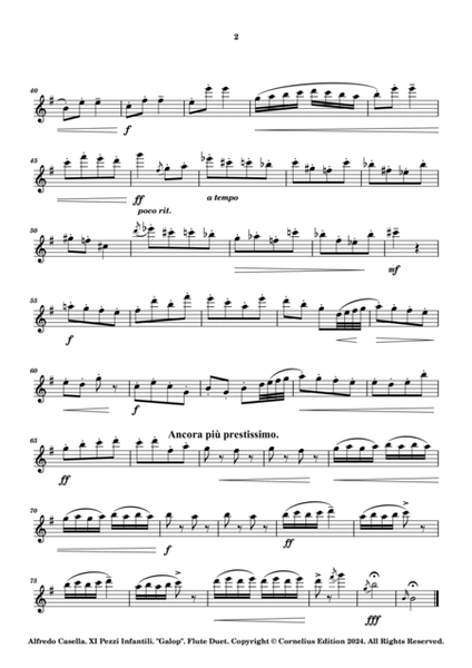 Alfredo Casella "Galop Final XI" from 11 Pezzi Infantili Op. 35. Flute Duet. Encore. Instructional. image number null