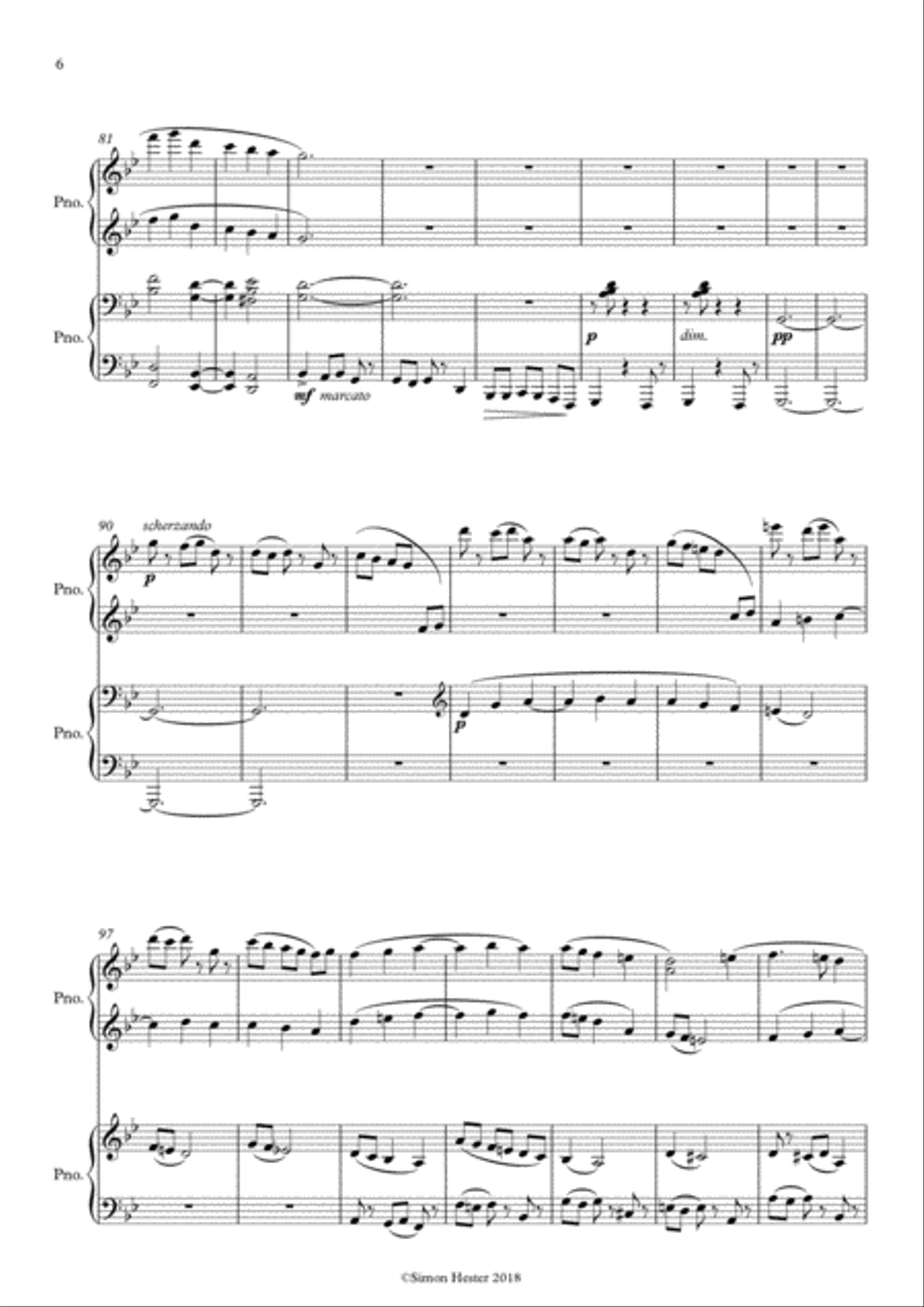 2 Christmas Duets for Piano (4 Hands) Piano Duet scores gallery preview page 6