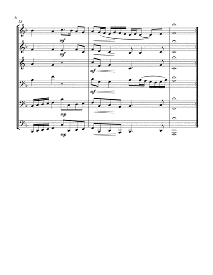 Three Renaissance Villanella Brass Ensemble scores gallery preview page 6