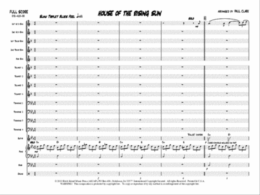 House of the Rising Sun Jazz Ensemble scores gallery preview page 2