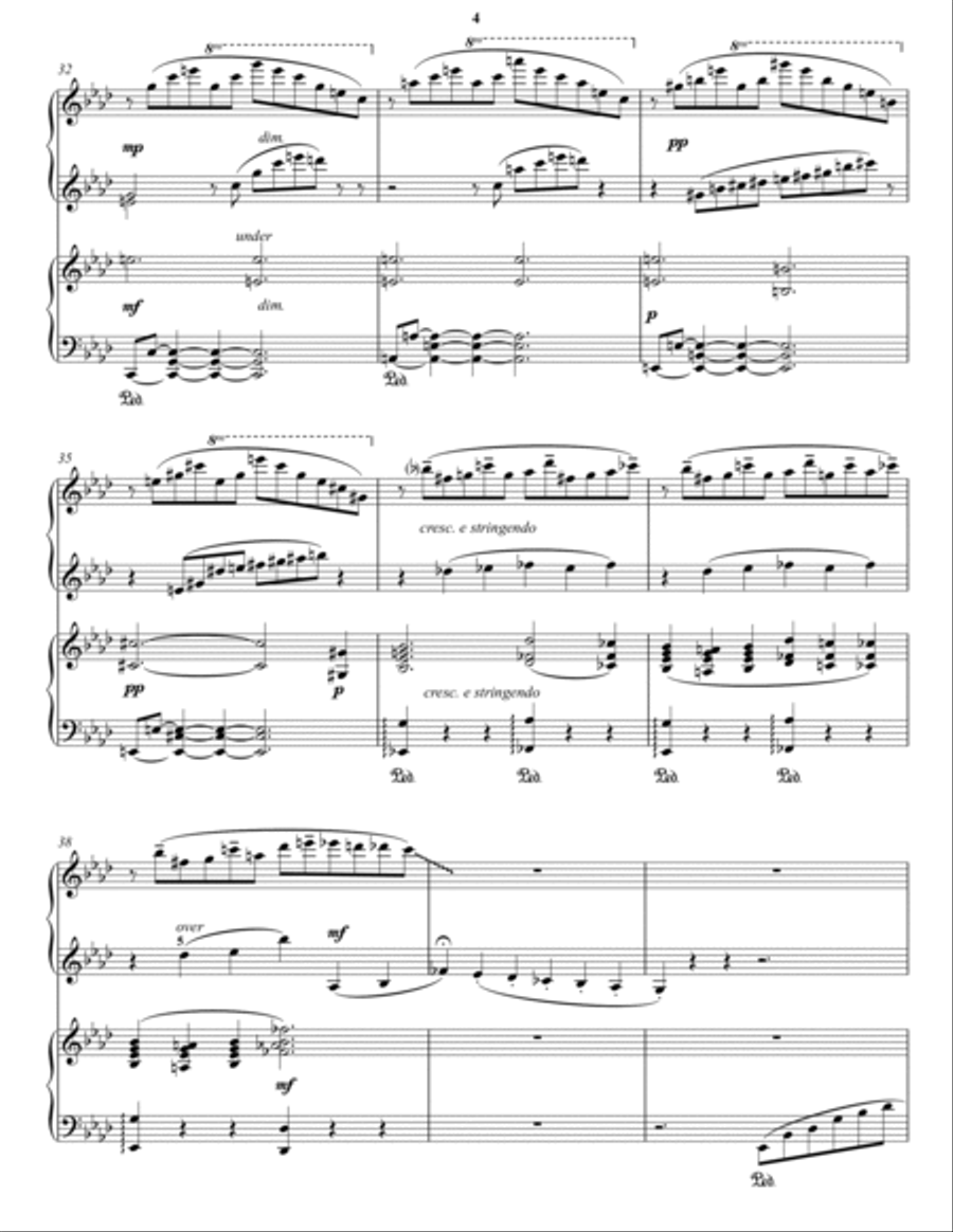 Liebestraum no. 3 (Piano 4-hands) Piano Duet scores gallery preview page 4
