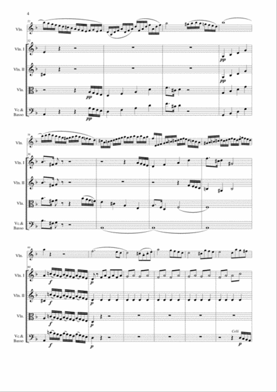 Felix Mendelssohn - Flute Concerto in d minor ( Full Score and parts) Chamber Orchestra scores gallery preview page 4