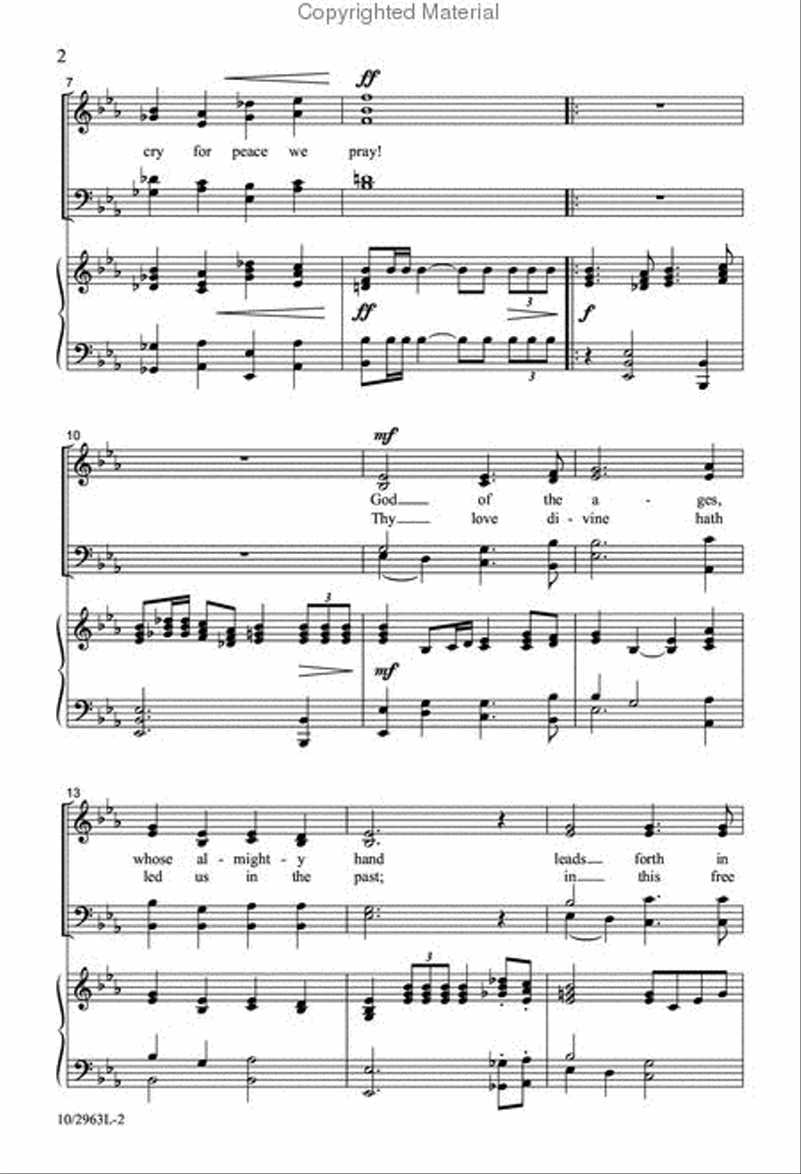 God of the Ages Whose Almighty Hand 4-Part scores gallery preview page 3