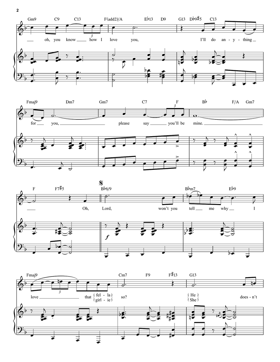 Sincerely [Jazz version] (arr. Brent Edstrom) High Voice scores gallery preview page 2