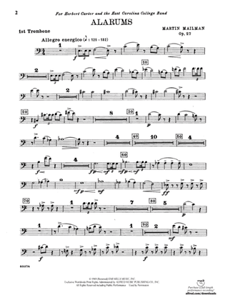 Alarums, Op. 27: 1st Trombone