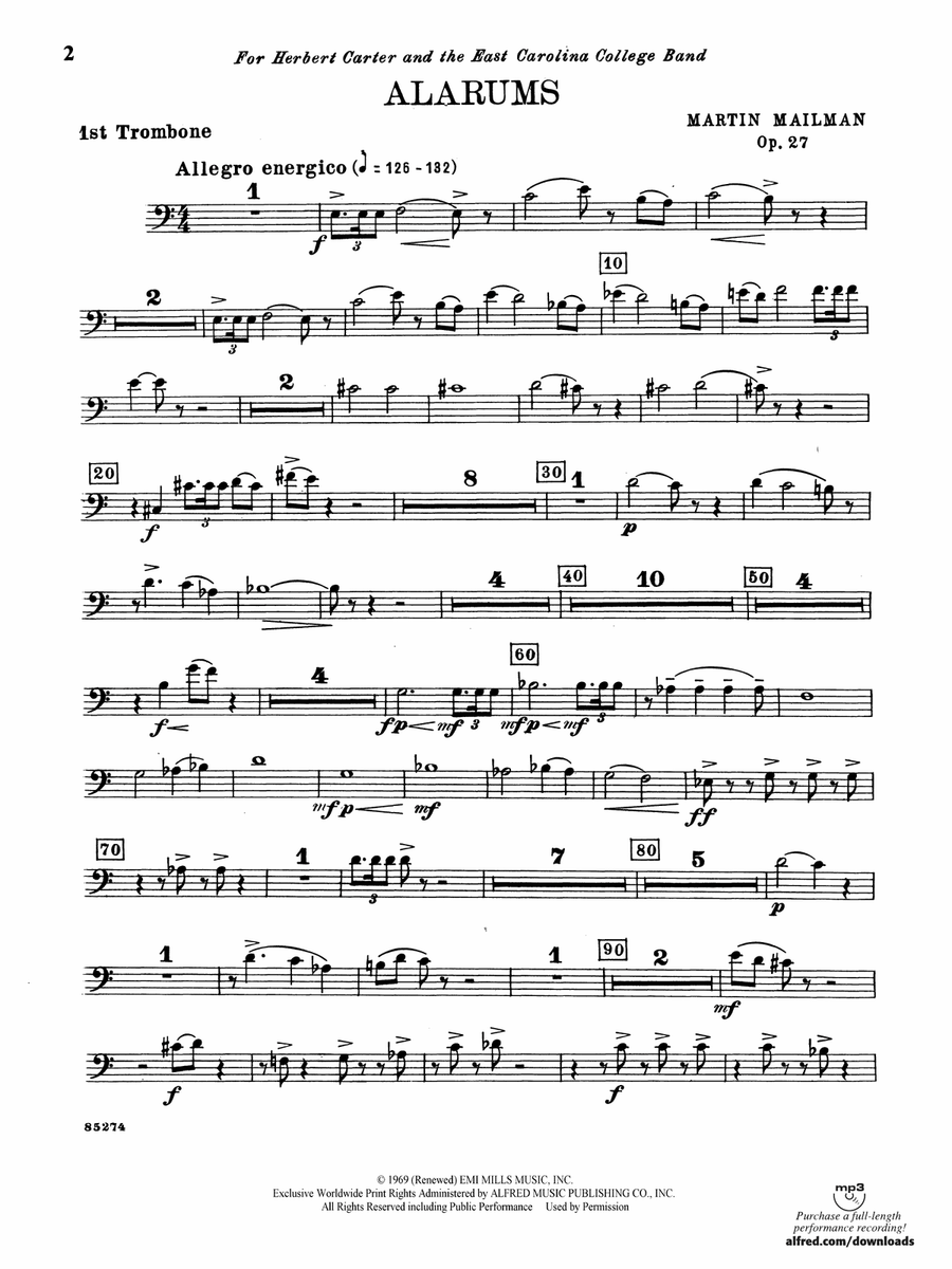 Alarums, Op. 27: 1st Trombone