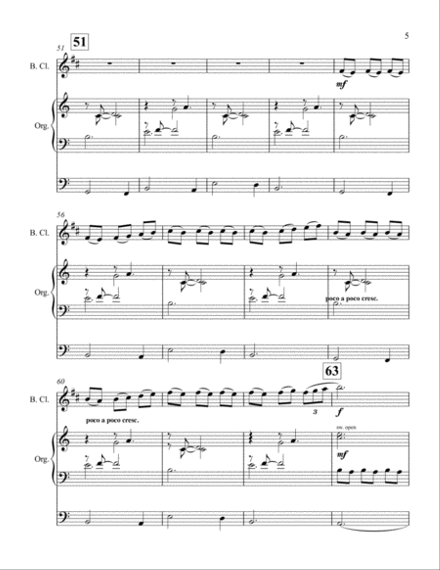 Affirmations for Bass Clarinet and Organ Woodwind Duet scores gallery preview page 5