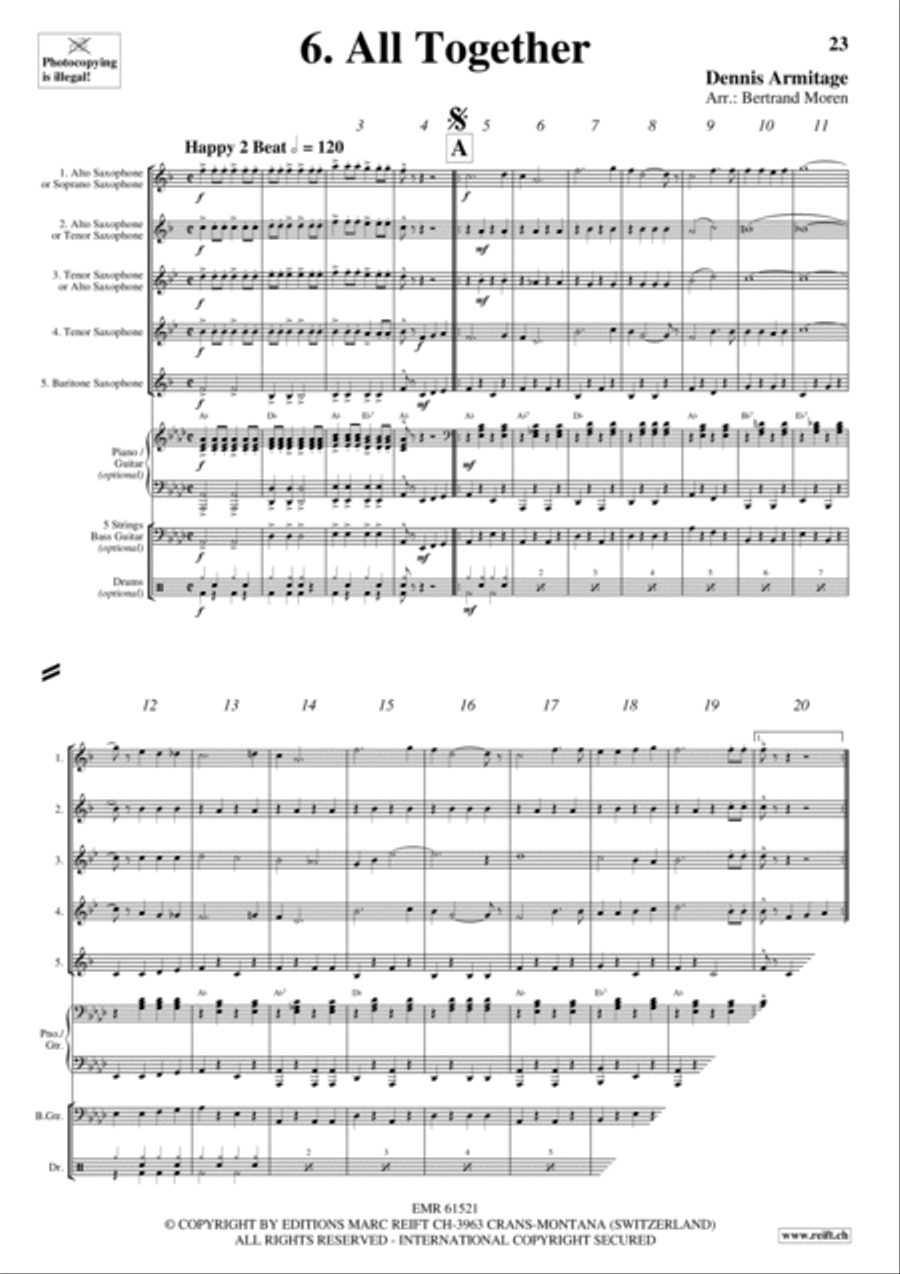 Beer Party Saxophone Quintet scores gallery preview page 8
